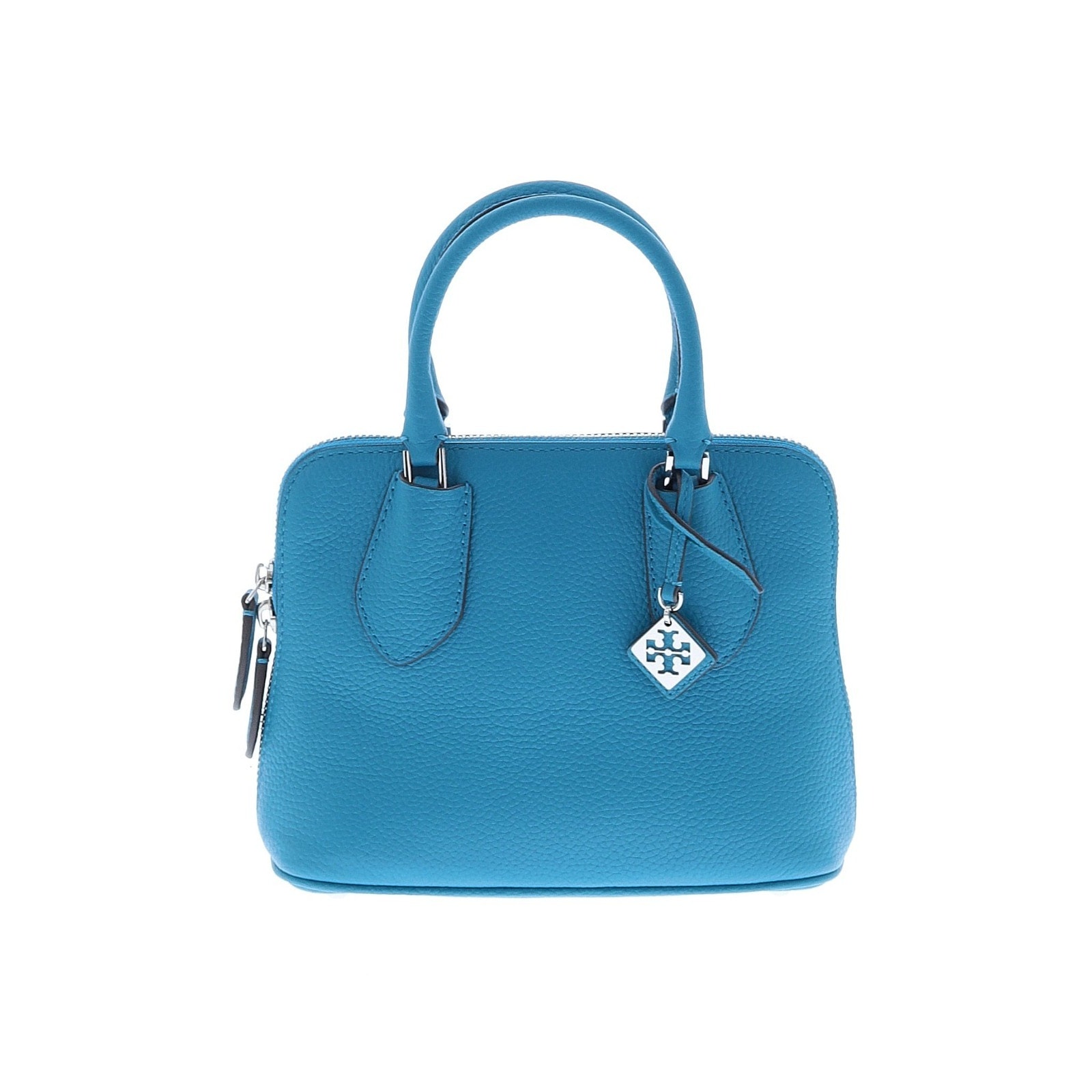 Tory Burch Mini Swing Bag Turquoise Blue Pebbled Leather Crossbody Satchel Nwot